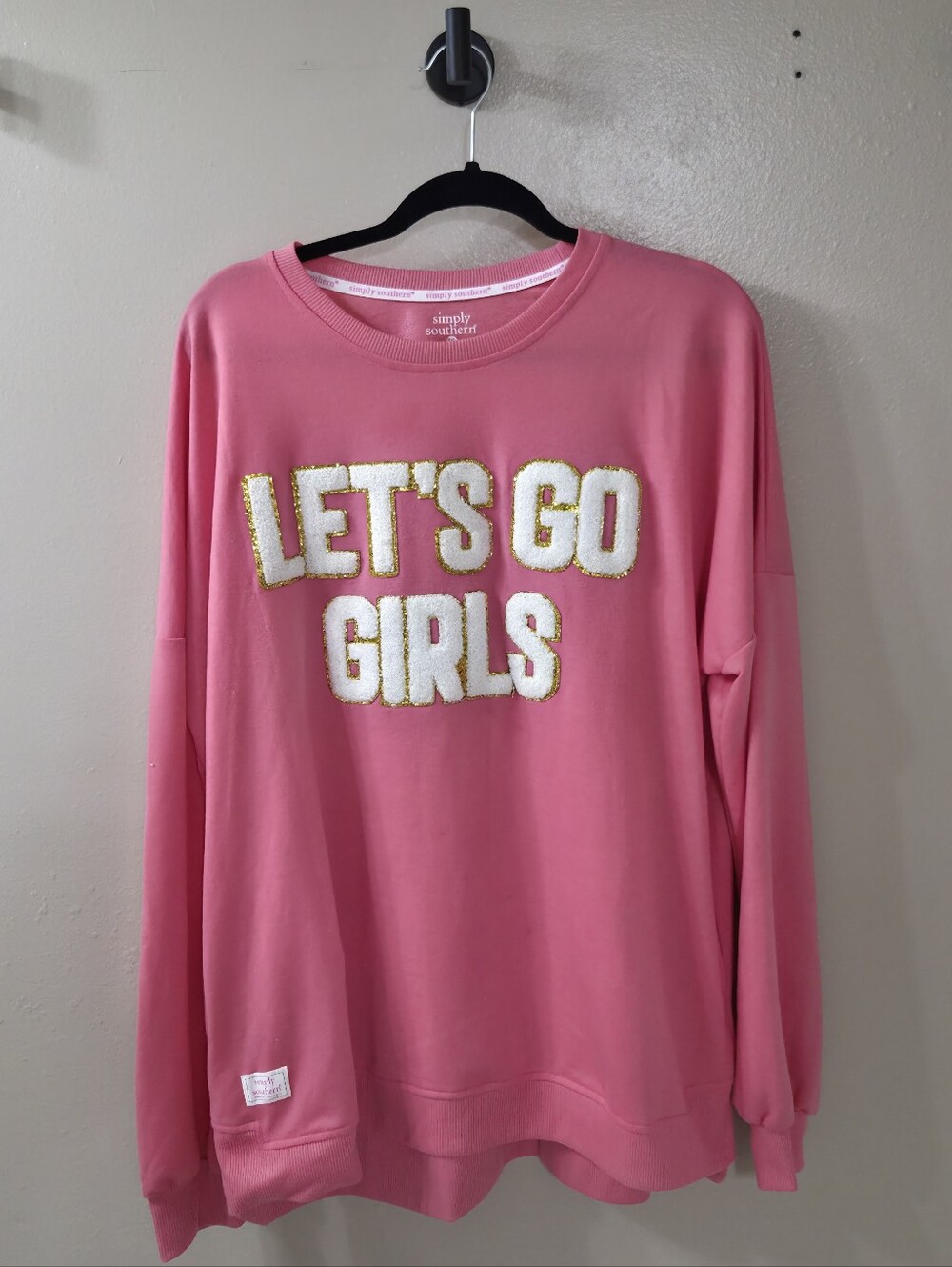 Simply Southern Pink LET'S GO GIRLS Crewneck Sweatshirt